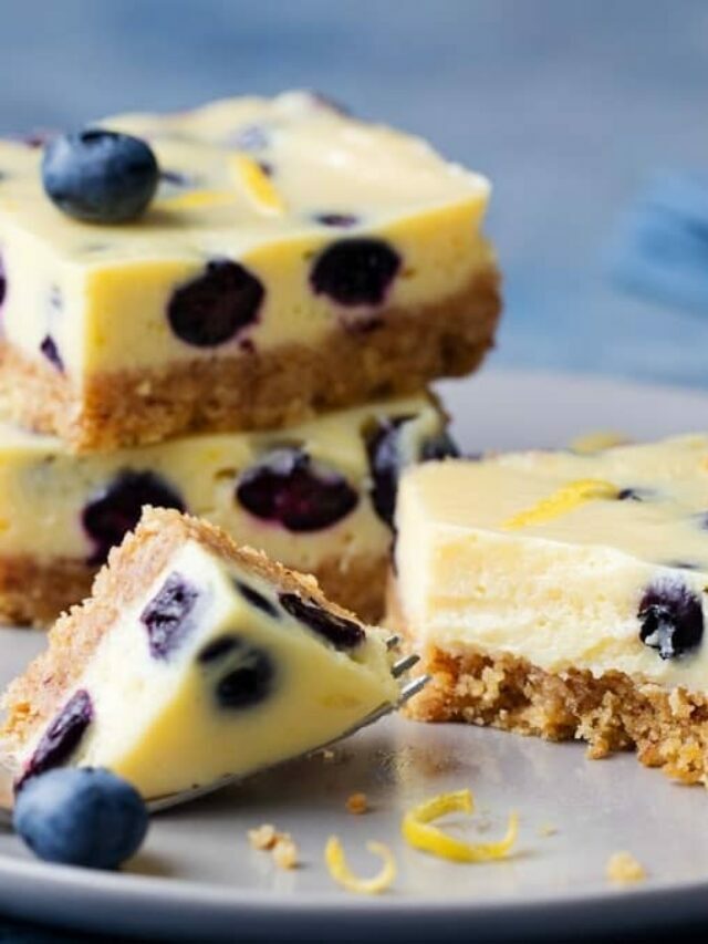 Easy Blueberry Cheesecake Bars With Shortbread Crust Recipe